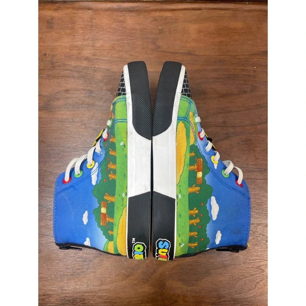 Ground Up Super Mario Kid's Size 2 Casual Shoes Back Zip Sneakers Hightop Clean